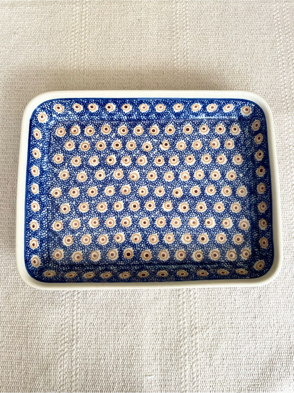 Boleslawiec Polish Pottery Rectangular Casserole Baking Serving Dish Polka Dots